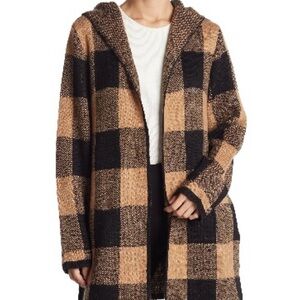 Love By Design Checkered Hooded Cardigan
